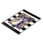 白黒スタイリッシュモノグラストライプム ノートブック (左側)