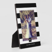 白黒スタイリッシュモノグラストライプム フォトプラーク (側面)