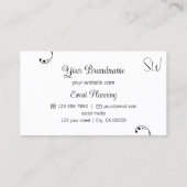 白黒スタイリッシュモノグラム付きシック華美シック 名刺 (裏面)