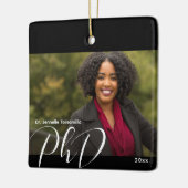 白黒スタイリッシュ写真PhD セラミックオーナメント (左)