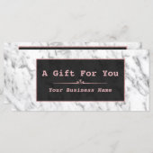 白黒スタイリッシュ大理石バラ金ゴールドギフト (正面/裏面)