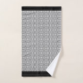 白黒スタイリッシュ幾何学模様モノグラム バスタオルセット (ハンドタオル)