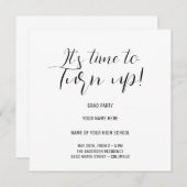 白黒スタイリッシュ書道グラッドパーティー セーブザデート (正面/裏面)