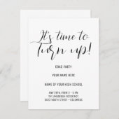 白黒スタイリッシュ書道グラッドパーティー 出欠カード (正面/裏面)