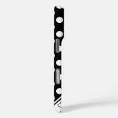 白黒スタイリッシュ水玉模様とハート Case-Mate iPhoneケース (裏面 / 右)