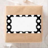 白黒スタイリッシュ水玉模様パターン ラベル (インサイチュ)