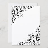 白黒スタイリッシュ渦巻き婚約パーティ 招待状 (裏面)