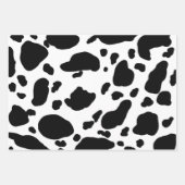 白黒スタイリッシュ牛のプリントパターン ラッピングペーパーシート (正面)