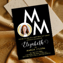 白黒スタイリッシュ金ゴールドマムローレルリースタイポ