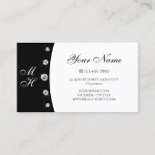 白黒スタイリッシュ銀とモノグラ縁どム 名刺 (裏面)