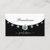 白黒スタイリッシュ銀とモノグラ縁どム 名刺 (正面)