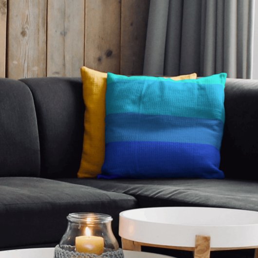 白黒スタイリッシュ青のストライプパターン クッション