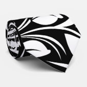 白黒スタイルの花のパターン ネクタイ (ロール)