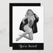 白黒スタイルピンアップガール12 招待状 (正面/裏面)