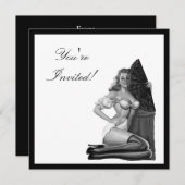 白黒スタイルピンアップガール21 招待状 (正面/裏面)