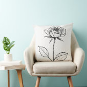 白黒スタイル化バラ クッション (椅子)