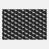 白黒スタグトナカイ ラッピングペーパーシート (正面3)