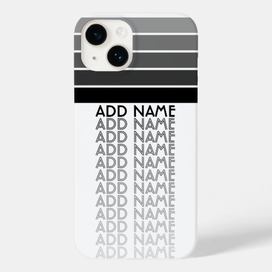 白黒スタック名パターンヴィンテージ Case-Mate iPhoneケース (裏面)