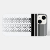 白黒スタック名パターンヴィンテージ Case-Mate iPhoneケース (裏面 (横))