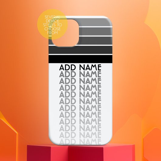 白黒スタック名パターンヴィンテージ Case-Mate iPhoneケース