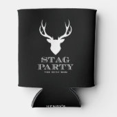 白黒スタッグパーティー パーソナライズされた 缶クーラー (正面)