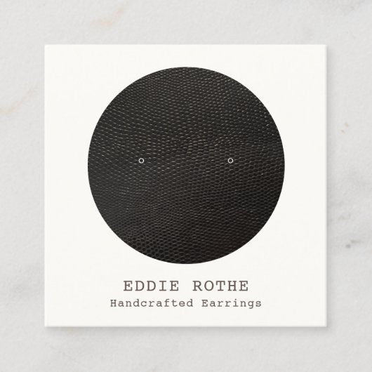 白黒スタッドイヤリング表示 スクエア名刺 (正面)