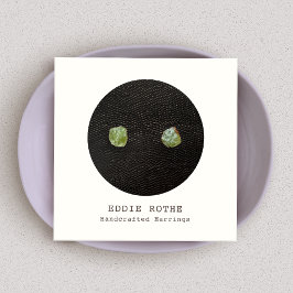 白黒スタッドイヤリング表示 スクエア名刺