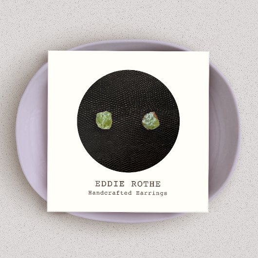 白黒スタッドイヤリング表示 スクエア名刺