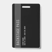 白黒スタッフバックステージパスID バッジ (裏面)