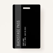 白黒スタッフバックステージパスID バッジ (裏面)