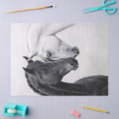 白黒スタリオンホースアートデコップページ 薄葉紙 (クラフト)