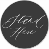 白黒スタンドここ6フィート大床マーカー シール (正面)