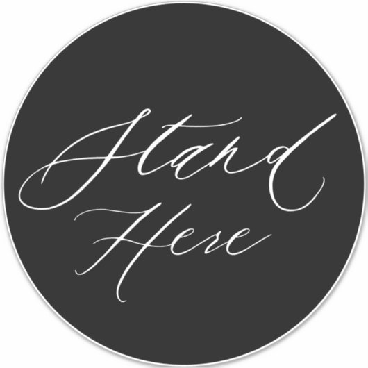 白黒スタンドここ6フィート大床マーカー シール (正面)