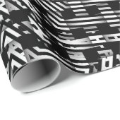 白黒スターウィーブラッピング紙 ラッピングペーパー (ロールコーナー)