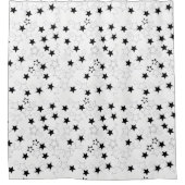 白黒スターシャワーカーテン シャワーカーテン (正面)