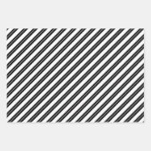 白黒スターストライプズ写真コラージュクリスマス ラッピングペーパーシート (正面3)