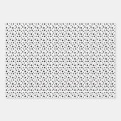 白黒スターストライプズ写真コラージュクリスマス ラッピングペーパーシート (正面2)