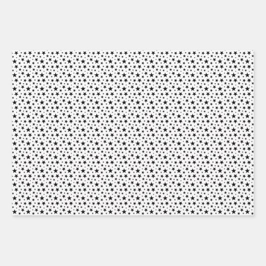 白黒スターストライプズ写真コラージュクリスマス ラッピングペーパーシート (正面2)