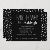 白黒スターズ赤ちゃんシャワー 招待状 (正面/裏面)