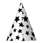 白黒スタードルズパターン誕生日 パーティーハット (裏面)