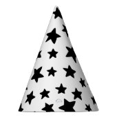 白黒スタードルズパターン誕生日 パーティーハット (右)