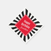 白黒スターバストストライプ大事な行事 スタンダードカクテルナプキン (角)