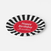 白黒スターバストストライプ大事な行事 ペーパープレート (アングル)