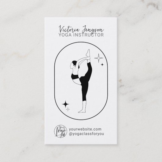 白黒スターヨガインストラクタースタジオ先生 名刺 (正面)