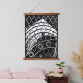 白黒スチームパンク抽象芸術幾何学写真 吊り下げ型タペストリー (寝室)