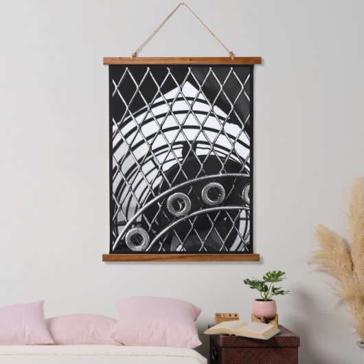 白黒スチームパンク抽象芸術幾何学写真 吊り下げ型タペストリー (寝室)