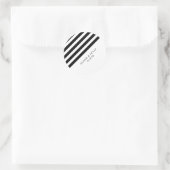 白黒ステッストライプのカー |結婚式の引き出物 ラウンドシール (バッグ)