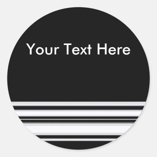白黒ステッストライプカー ラウンドシール (正面)