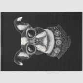 白黒ステームパンクボストンテリアT8デコページ 薄葉紙 (正面)