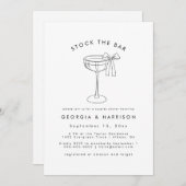 白黒ストックザバーシャワー招待状 招待状 (正面/裏面)